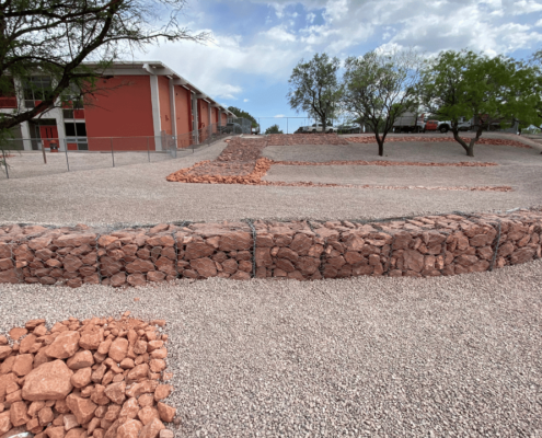 photo of Mingus Union High School rocks and groundwater recharge flow