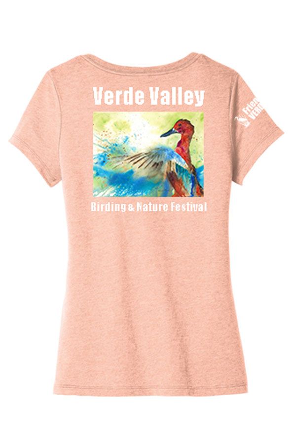 Pink Verde Valley Birding and Nature Festival t-shirt with duck