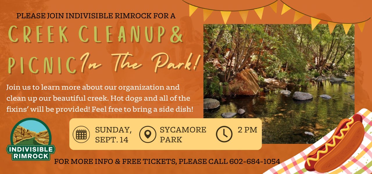 picnic and cleanup sept 14 sycamore park, rim rock, AZ
