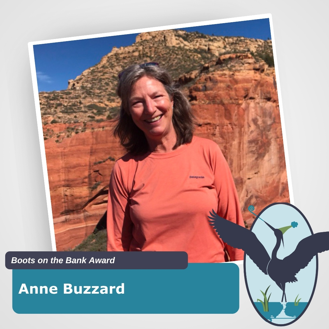 Anne Buzzard Boots on the Bank Heron Award